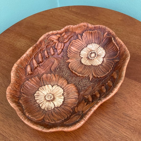 Other - ☘️VTG Syroco Floral Wood Bowl☘️